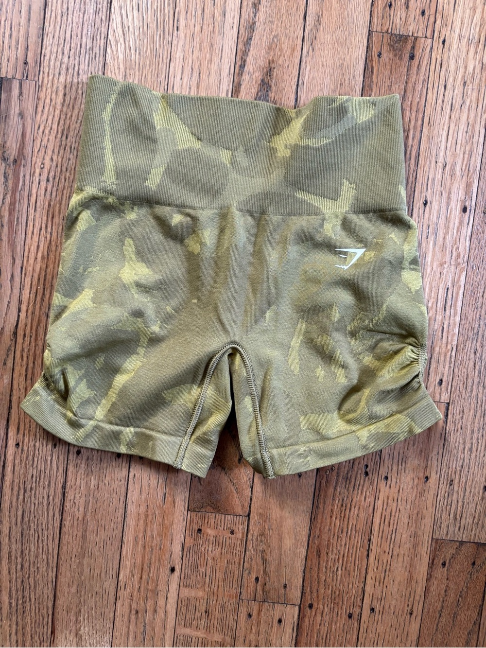Gymshark Olive Camo High-Waist Bike Shorts